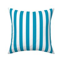 48 Caribbean - Vertical Stripes- 1 Inch- Awning Stripes- Cabana Stripes- Petal Solids Coordinate- Turquoise Blue- Teal- Summer- Medium
