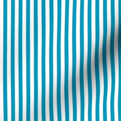 48 Caribbean - Vertical Stripes- Quarter Inch- Awning Stripes- Cabana Stripes- Petal Solids Coordinate- Turquoise Blue- Teal- Summer- Extra Small