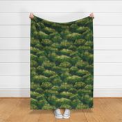 Forest Moss in tranquil dark green wallpaper, olive, emerald and teal // mossesdc, woodlands, moody home decor,  enchanted forest wallpaper, jumbo large scale home decor