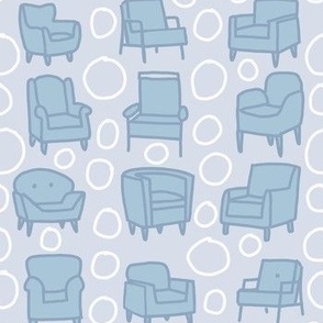 Comfy chairs in blue