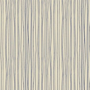 Hand-drawn or painted blue stripes on cream