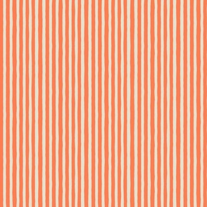 Orange and cream white stripes painted