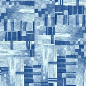 Collage weave indigo