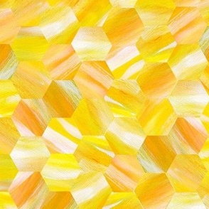 Golden Honeycomb with yellow orange white - LARGE
