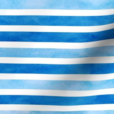 Watercolor blue horizontal stripes