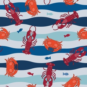 Nautical Lobster and Crab Escape (with some fish and waves)