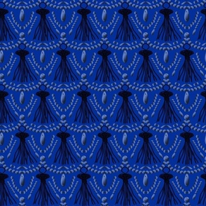 Beads and Tassels on Ultramarine Blue