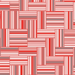 Just stripes Vivid Coral Tints (Cheater's Quilt) #EC5E57