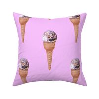Disco ball ice cream  pink  & orange - purple background- Disco Collection