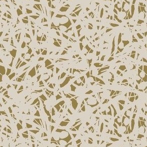 Floral Remnants Pebble - Small - Neutral Muted Tan Grey Golden Warm Beige Botanical Abstract Flower Tulip Toss Non-Directional Blender Repeat Vector Pattern