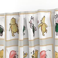 Classic Winnie-the-Pooh and Piglet - Easy Quilt Panel - Light Gray - Image Set 1 of 2