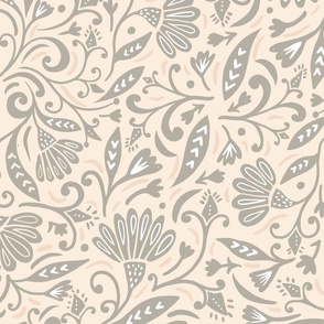 dusky vintage floral wallpaper scale