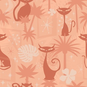 Retro Tropi-cool Cats in Tonal Peach