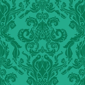 Cephalopod Damask Emerald