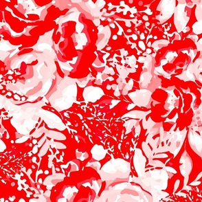 Janice Crimson Flora Pattern