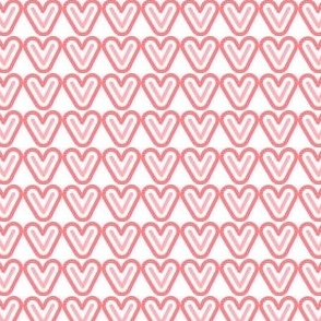 Valentine' s day pink v or heart design on white background