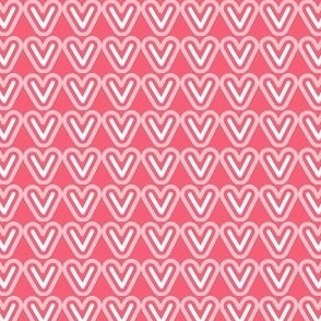 Valentine's Day  pink and white v or heart shape design on pink background