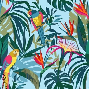 Tropical Parrots, Foliage, and Animal Print - Coordinate 5 of 5