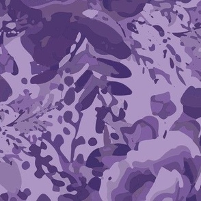 Janice Floral Print: A Serene Palette of Violet Tones & Whimsical Blossoms