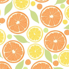 Orange and Lemon on White Citrus Joy