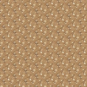 Peachy Floral - Light Brown Background