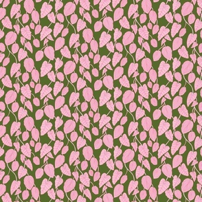 Rainforest Leaves in pink and green (small)