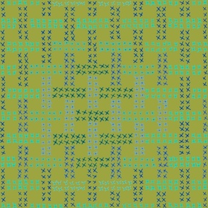 Cross Stitch Gradient Weave – Green