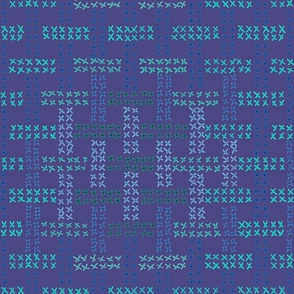 Cross Stitch Gradient Weave – Purple Blue