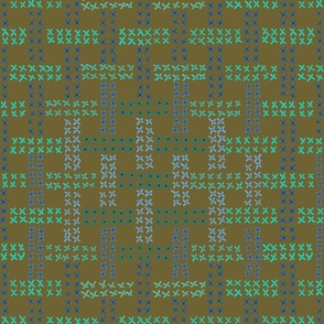 Cross Stitch Gradient Weave – Olive