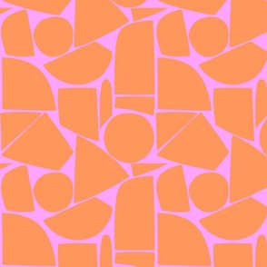 MEDIUM - Mid-Century Mosaic collage 7. Orange on Pink