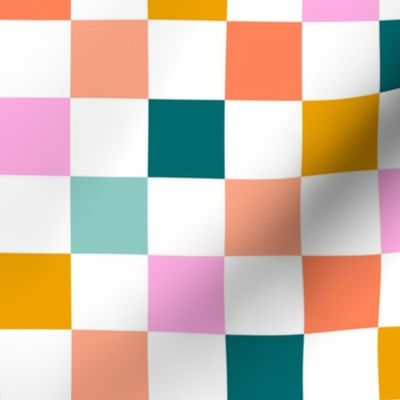 Medium Colorful Grid / Modern Colorful Grid / Checkerboard / Checker / Gingham Design