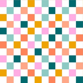 Medium Colorful Grid / Modern Colorful Grid / Checkerboard / Checker / Gingham Design