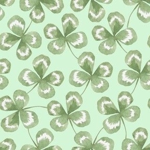 Lucky Clovers on Light Green