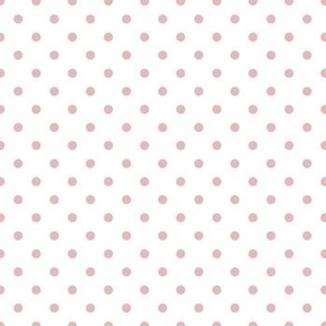 Vintage Cottage - pink dots on white - mini size