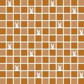 Peek a Boo Bunny Check  - Golden Caramel  - Micro Mini 3x3 Inch