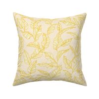 Line Drawn Tropical Leaves in Gold (Medium Scale)