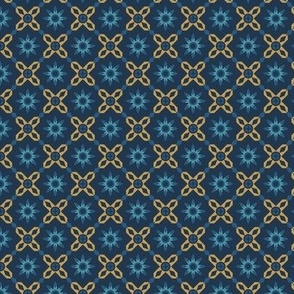 Symmetrical diamond stars 1x1, blue, mustard