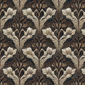 Cream and brown William Morris