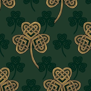 Celtic Shamrock (green and gold large scale) 