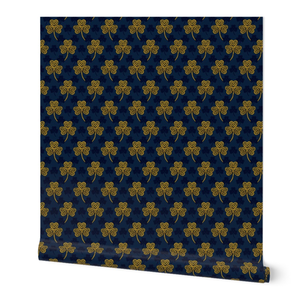 Celtic Shamrock (blue & gold small scale)  