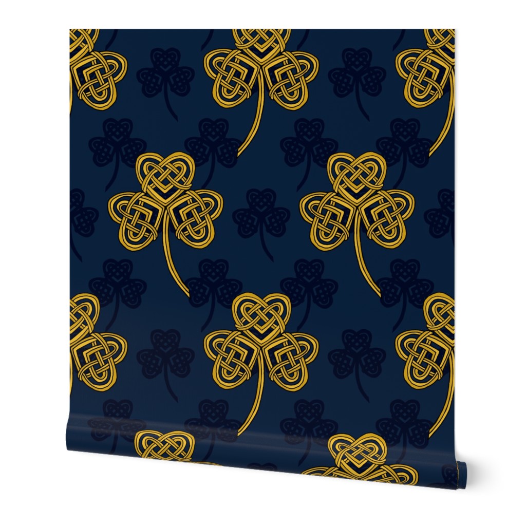 Celtic Shamrock (blue & gold large scale) 