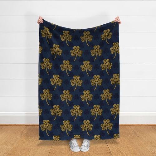 Celtic Shamrock (blue & gold large scale) 