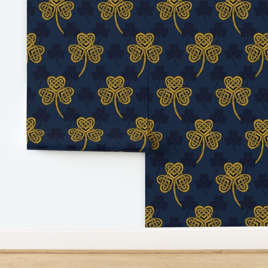 Celtic Shamrock (blue & gold large scale) 