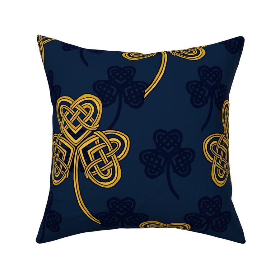 Celtic Shamrock (blue & gold large scale) 