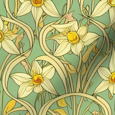 Art Nouveau Nantucket Daffodils