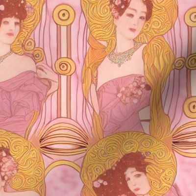 Art  Nouveau Pink Ladies