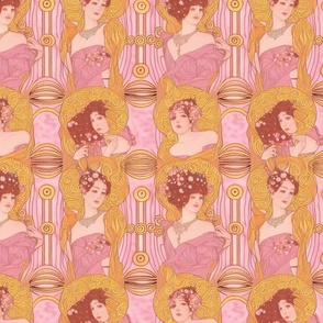 Art  Nouveau Pink Ladies