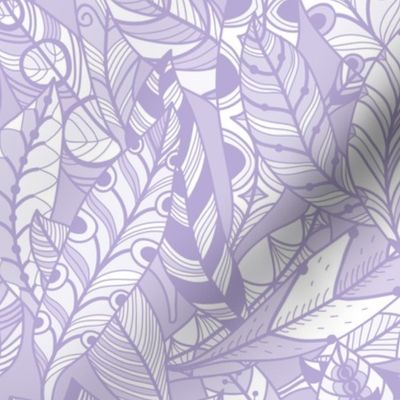 Folk Feathers in Digital Lavender