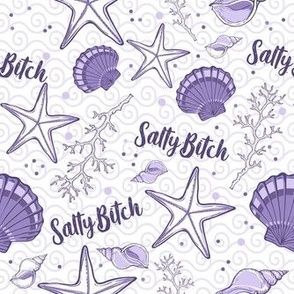 Medium Scale Salty Bitch Sweary Sarcastic Adult Humor Lavender Purple on White