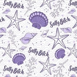 Small-Medium Scale Salty Bitch Sweary Sarcastic Adult Humor Lavender Purple on White